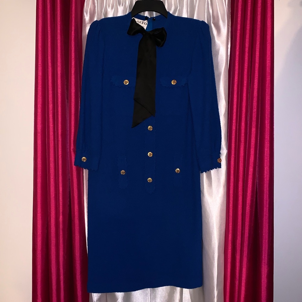 Vintage Adolfo Royal Blue Dress